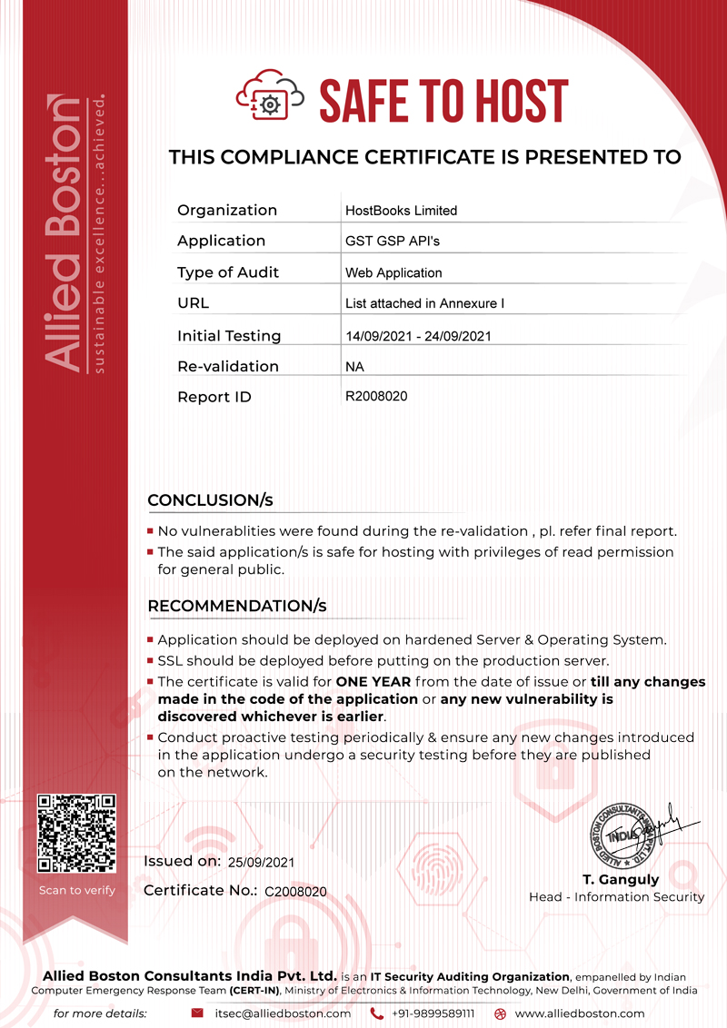 Hostbook-Audit-Certificate