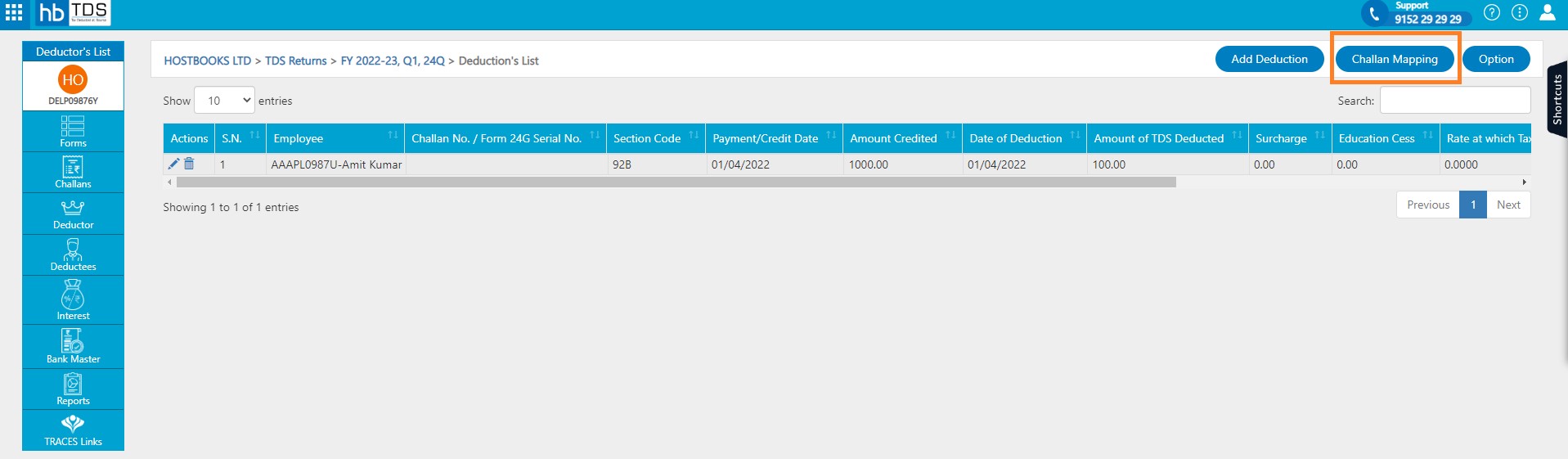 tds-view-create-tds-return-deduction-listing-page-challan-unmap