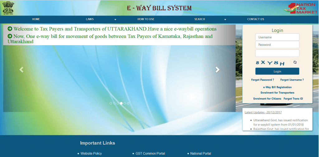 e-way Bill Login