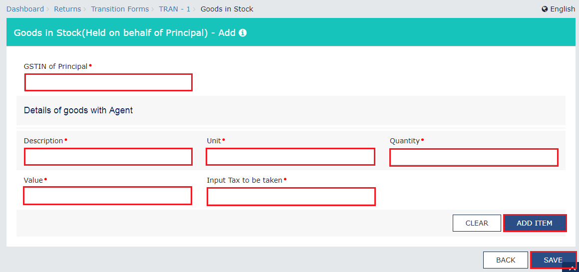 GST Filing TRAN-1