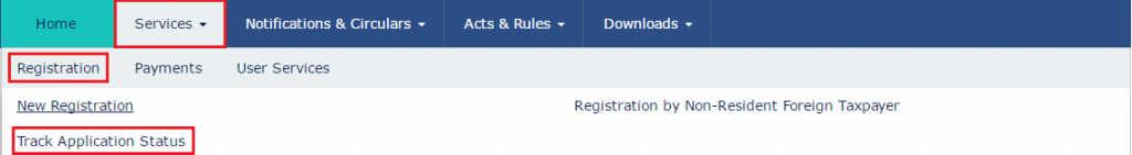 GST Registration Application status