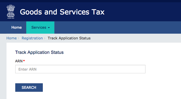 GST Registration Application status