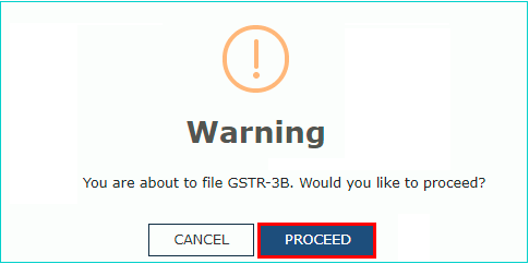 GSTR-3B Filing Warning Message