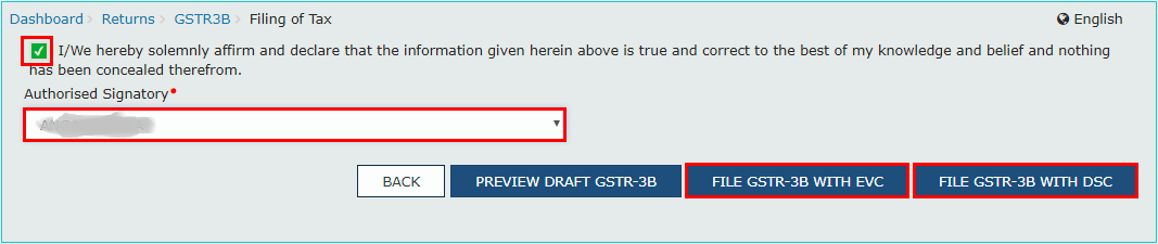 GSTR-3B Filing with EVC and DSC