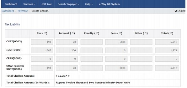 GSTR-4 Challan Create