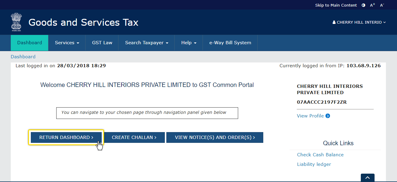 GSTR-6 Dashboard