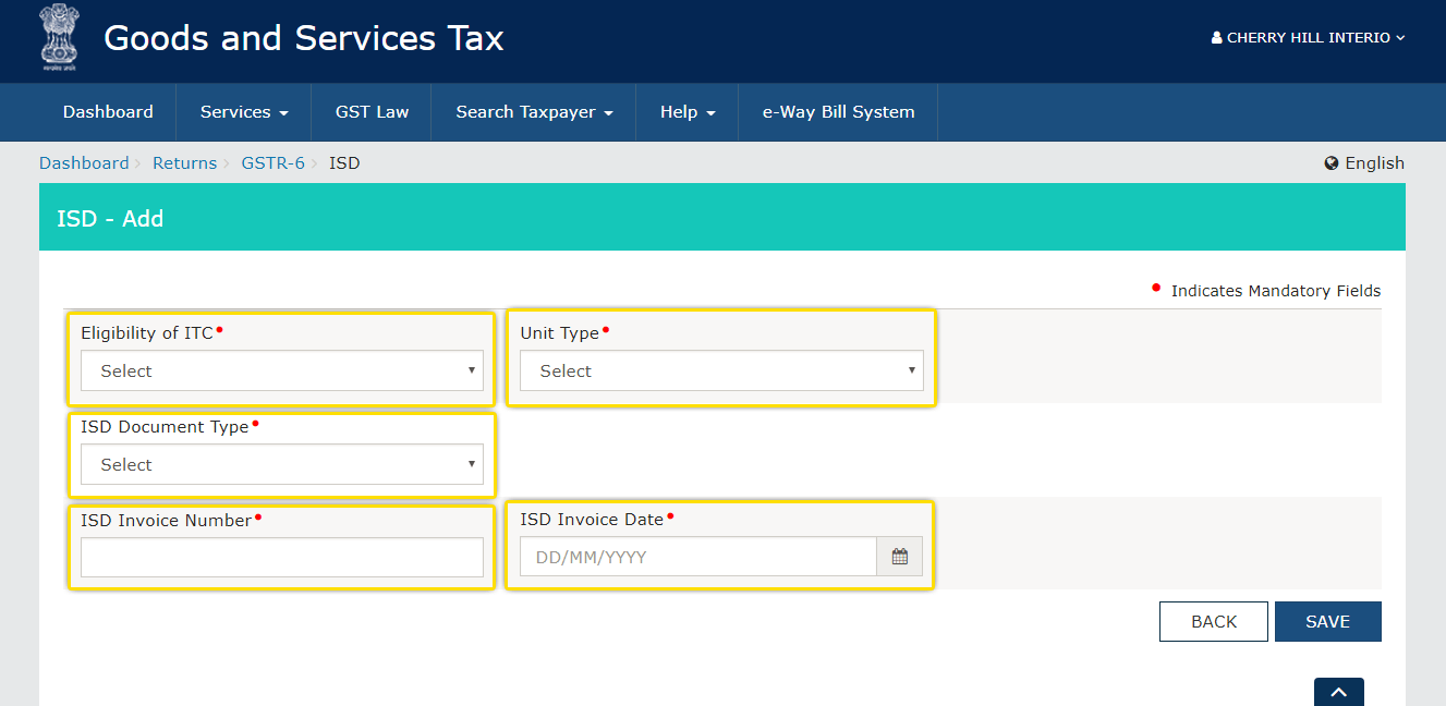 GSTR-6 ISD Form